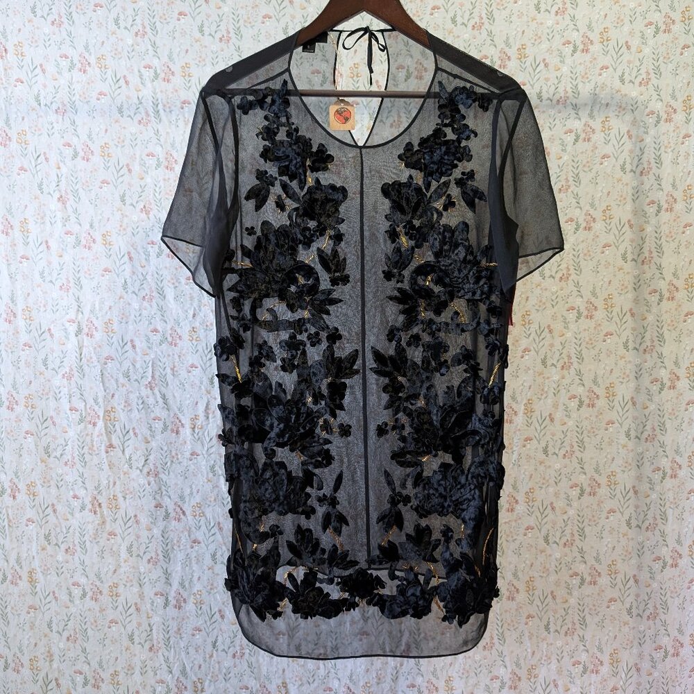 NWT Per Se 100% Silk Floral Tunic Size 6